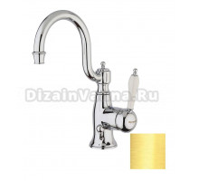 Смеситель для раковины Margaroli Classica RU1001AA01GD, с донным клапаном, золото