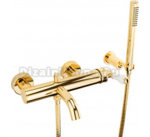 Смеситель Migliore Ermitage Mini 28590 для ванны с душем, белый - золото