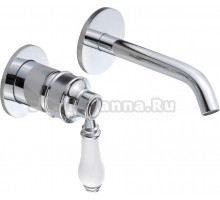 Смеситель Migliore Ermitage Mini 28585 С ВНУТРЕННЕЙ ЧАСТЬЮ, для раковины, белый - хром