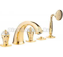 Смеситель Migliore Korona Crystal 27322 на борт ванны, золото