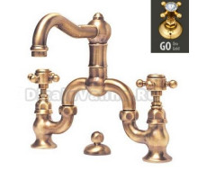 Смеситель Nicolazzi Dames Anglaises 1419GO70 для раковины, золото, ручки Half Dome