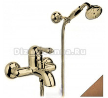 Смеситель Nicolazzi P.M. Blanc 3401DB76 для ванны/душа, состаренная бронза, ручка белая керамика