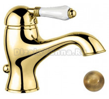 Смеситель Nicolazzi P.M. Blanc 3402BZ76 для раковины, гальваническая бронза, ручка белая керамика