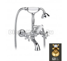 Смеситель Nicolazzi Dames Anglaises 1401GO78 для ванны с душем, гальваническое золото, ручки P. Mont Blanc