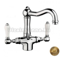 Смеситель Nicolazzi P.M. Blanc 1432BZ78 для раковины, ручка белая керамика, бронза