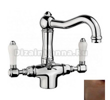 Смеситель Nicolazzi P.M. Blanc 1432DB78 для раковины, состаренная бронза, ручка белая керамика