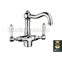 Смеситель Nicolazzi P.M. Blanc 1432GB78 для раковины, ручка белая керамика, гальваническое золото