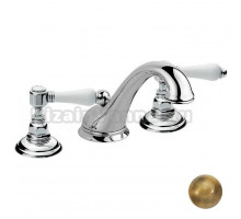 Смеситель Nicolazzi P.M. Blanc 1408BZ78 для раковины на 3 отверстия, гальваническая бронза, ручка белая керамика