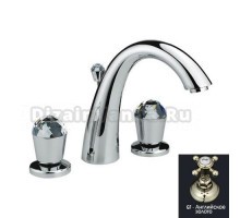 Смеситель Nicolazzi Cristallo 2009GF22 для раковины на три отверстия, английское золото