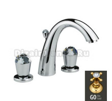 Смеситель Nicolazzi Cristallo 2009GO22 для раковины на три отверстия, золото