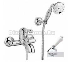 Смеситель Nicolazzi Classico 3401CR76 для ванны и душа, хром, ручки P.M. BLANC