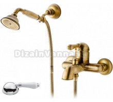 Смеситель Nicolazzi Classico 3401BZ76 для ванны и душа, бронза, ручки P.M. BLANC