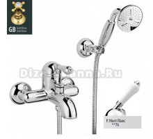 Смеситель Nicolazzi Classico 3401GB76 для ванны и душа, гальваническое золото, ручки P.M. BLANC