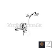 Смеситель Nicolazzi Classico 3401DB76 для ванны и душа, темная бронза, ручки P.M. BLANC