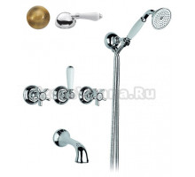 Смеситель Nicolazzi Dames Anglaises 1403BZ78 для ванны и душа, бронза, ручки P. Mont Blanc