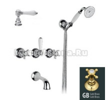 Смеситель Nicolazzi Dames Anglaises 1403GB78 для ванны и душа, гальваническое золото, ручки P. Mont Blanc