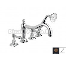 Смеситель Nicolazzi Dames Anglaises 1449GB78 для ванны и душа, темная бронза, ручки P. Mont Blanc