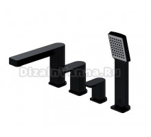 Смеситель Omnires Baretti BA7832BL для ванны на 4 отверстия, черный