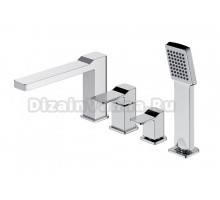 Смеситель Omnires Slide SL7732CR для ванны на 4 отверстия, хром