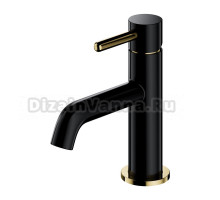 Смеситель Omnires Y Y1210NBLGL для раковины, высота 16.2 см, черный/золото