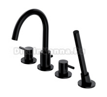 Смеситель Omnires Y Y1232BL для ванны на 4 отверстия, черный