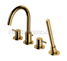 Смеситель Omnires Y Y1232GL для ванны на 4 отверстия, золото