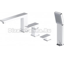 Смеситель Omnires Parma PM7432CRB на борт ванны, белый-хром