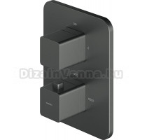 Термостат Omnires Parma PM7436GR C ВНУТРЕННЕЙ ЧАСТЬЮ, для душа, графит