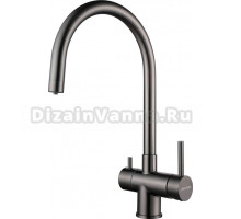 Смеситель Paulmark Heller He213218-GM для кухонной мойки, вороненая сталь