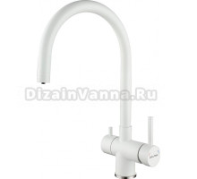 Смеситель Paulmark Heller He213218-431 для кухонной мойки, белый матовый