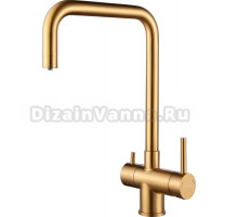 Смеситель Paulmark Wetter We213030-BG для кухонной мойки, брашированное золото