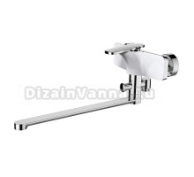 Смеситель для ванны Raiber Dunis/R12 R1203, хром/белый