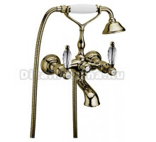 Смеситель для ванны Webert Aria AL720201065 с душевым гарнитуром, бронза, ручки Swarovski