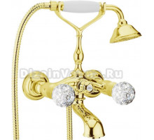 Смеситель для ванны и душа Webert Karenina KA720201010 золото, ручки Swarovski