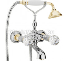 Смеситель для ванны и душа Webert Karenina KA720201017 хром, золото, ручки Swarovski
