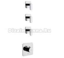 Смеситель Webert Living LV971502015 для душа, термостатический, встраиваемый, на 3 потока, хром