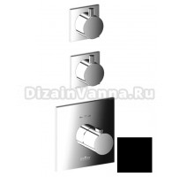 Смеситель Webert Elio EL971402560 для душа, термостатический, встраиваемый, на 2 потока, черный матовый