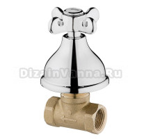 Кран запорный Webert Ottocento OT690101015 встраиваемый, подключение 1/2", хром