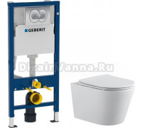 Комплект Унитаз подвесной Aquanet Betto 2.0 W rimless + Система инсталляции для унитазов Geberit Duofix 458.133.21.1 с кнопкой смыва