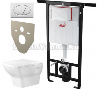 Комплект Унитаз подвесной Bien Dor + Система инсталляции для унитазов AlcaPlast Jadromodul AM102/1120 с белой кнопкой и шумоизоляцией