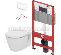 Комплект Система инсталляции для унитазов TECE Base NEW с кнопкой смыва + Чаша для унитаза подвесного E814901 + Крышка-сиденье E712801