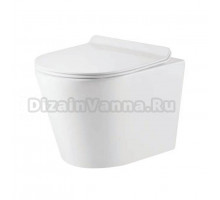 Унитаз Omnires Tampa Slim TAMPAMWBP-SL 35.5 x 51.5 x 36.5 см подвесной, безободковый, ультратонкое сиденье Soft Close