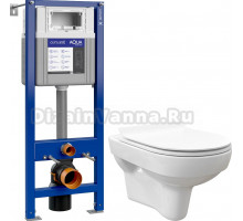 Комплект Унитаз подвесной STWORKI Хельсинки Clean On DPL EO slim 63429 безободковый + Система инсталляции для унитазов Cersanit Aqua Smart M 40
