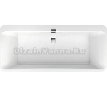 Акриловая ванна Villeroy & Boch Squaro Edge 12 UBQ180SQE7PDT1V-RW 180x80, черная панель, слив-перелив, stone white